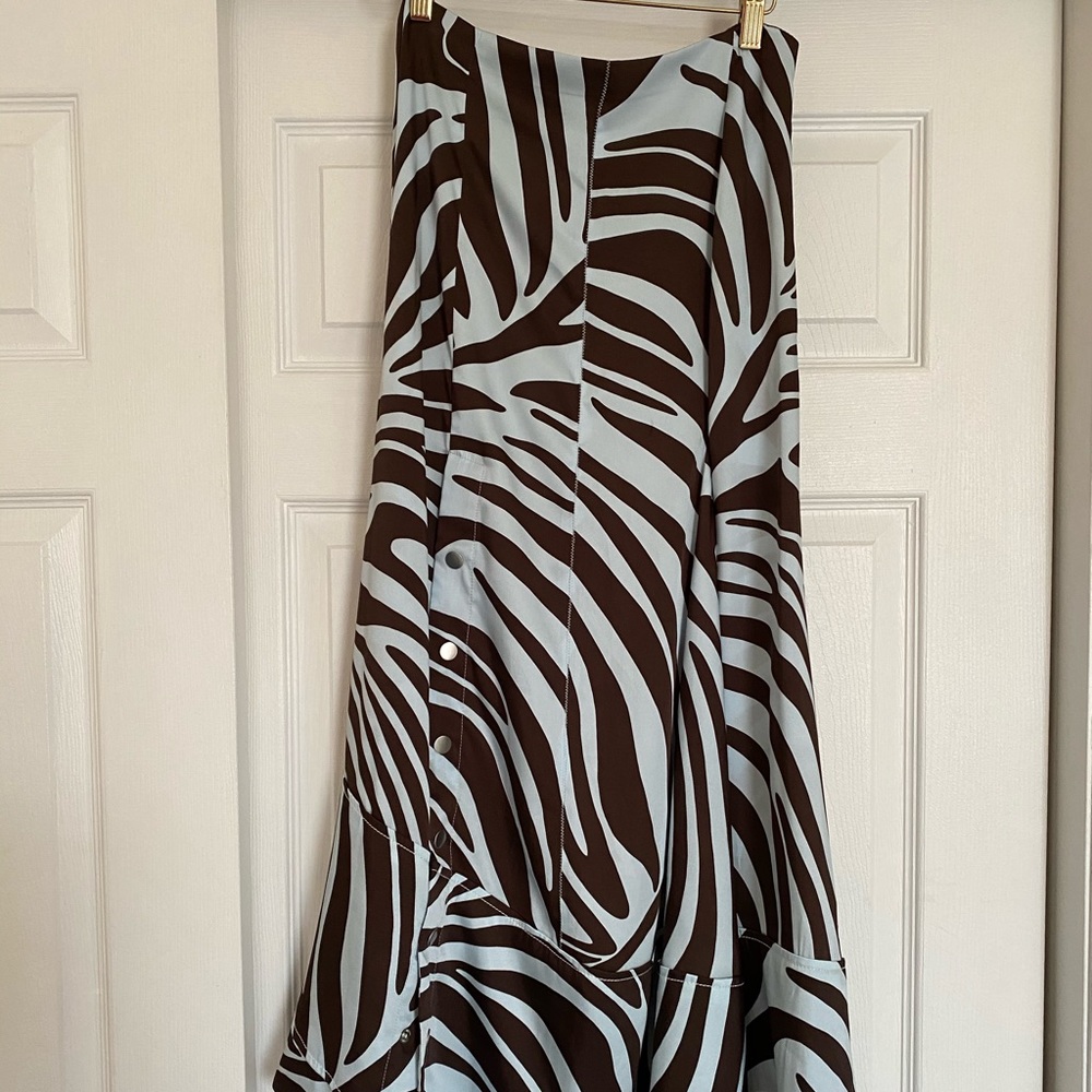 3.1 Phillip Lim Zebra Pleated Skirt with Snaps - Picture 6 of 14